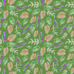 Watercolor floral pattern, delicate flowers. Seamless summer print for fabric, textile, wrapping, wallpaper, background. Vintage botanical set. Wedding, holiday, birthday. Bright botanical colllection