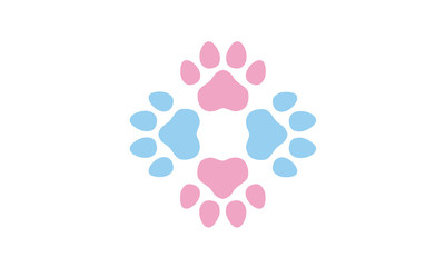 Dog/Cat foot print as a Flower logo design inspiration
