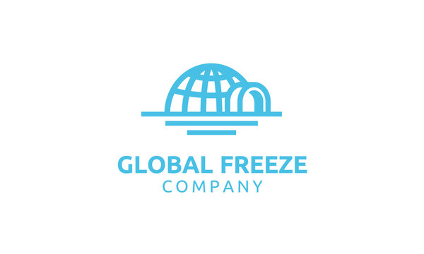 Eskimo Igloo Globe for Global Freeze Ice logo design inspiration