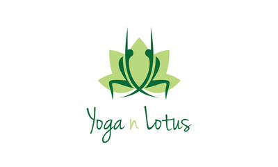 Yoga Pilates with lotus flower logo design inspiration