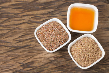 Flax seed, powder and oil - Linum usitatissimum
