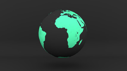 globe earth Africa grey green