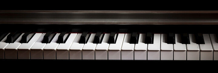 Black and white keys of the piano