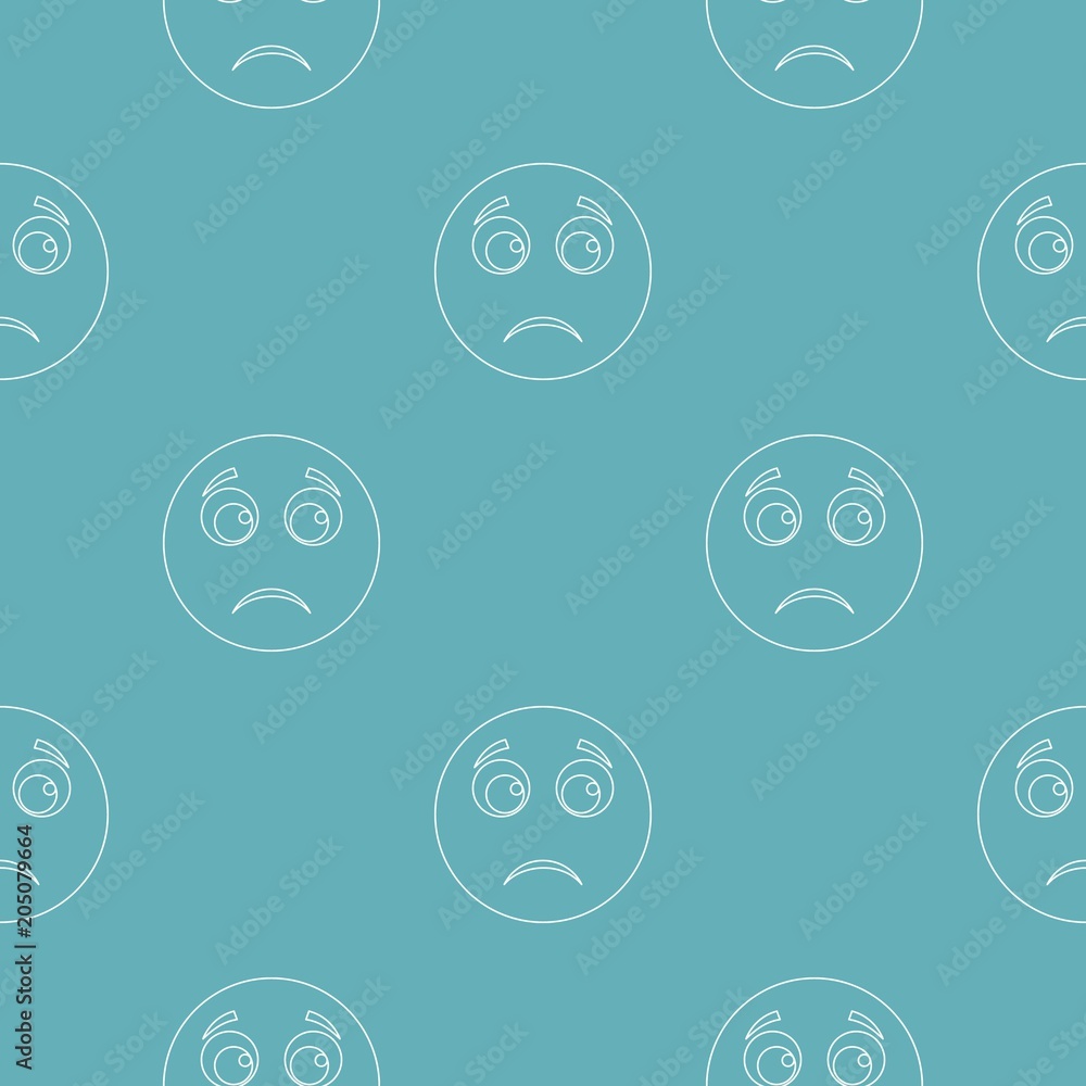 Poster sad smile pattern vector seamless repeating for any web design