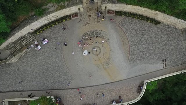 From top to bottom: people dancing flashmob with the newlyweds and the quadcopter flies over them