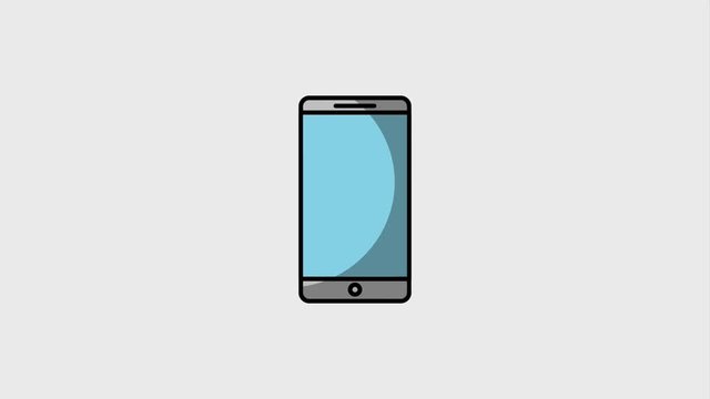 smartphone and document report file animation