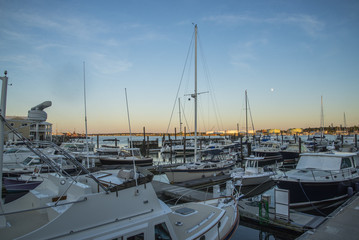 Fototapeta premium Sunset in the harbor 