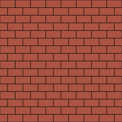 Simple, flat, seamless red brick texture. Black outlines
