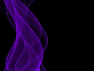 Fototapeta premium Purple waves on black, border design element