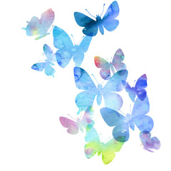 Obraz na płótnie Canvas watercolor drawing butterflies