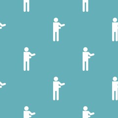 Stick figure stickman pattern vector seamless repeating for any web design