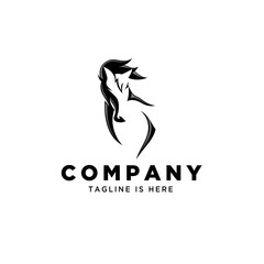 negative front head horse logo