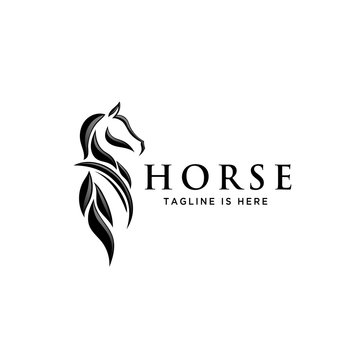 back view tail horse logo