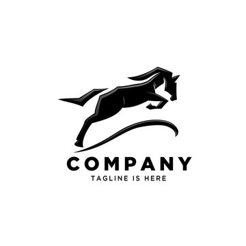 jumping horse style logo