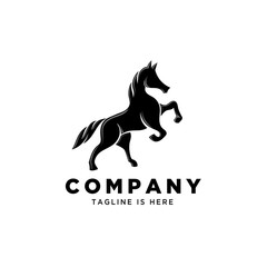 elegant standing horse logo