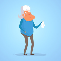 Old person Grandfather with a napkin