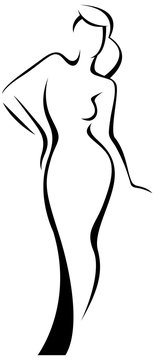Vector silhouette of a girl template logo or an abstract concept for beauty salons, spa, cosmetics, fashion and beauty industry