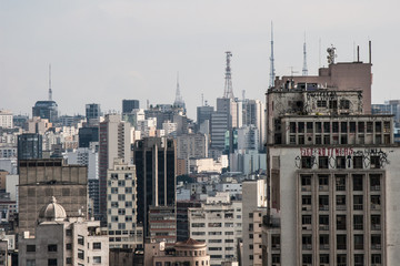Skyline of the megalopolis from the top of a business building