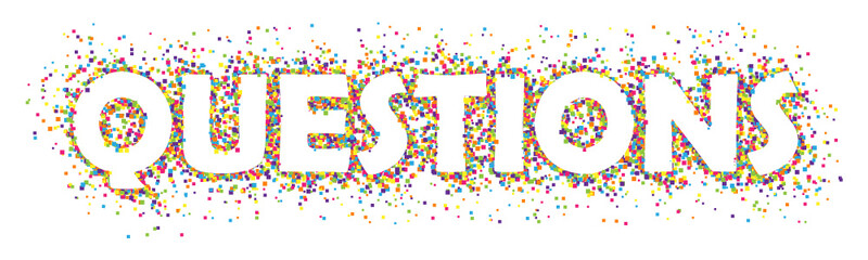 QUESTIONS colourful squares banner