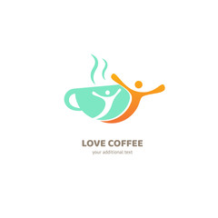 Vector stock logo, abstract cafe, cafeteria and bistro vector template.