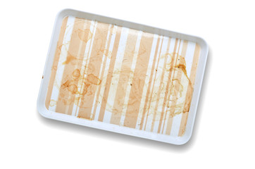 Dirty plastic tray