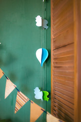 Vintage Decals on the theme of a small traveler with themed kandibar with airplanes, garlands,...