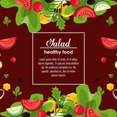 Delicious salad healthy food banner with information vector illustration graphic design