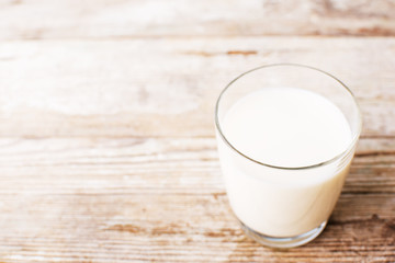 glass of milk on a light table