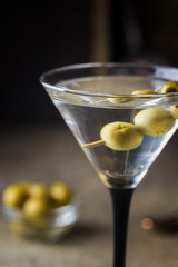 Cocktail martini with olives