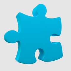 Fototapeta premium 3d big blue puzzle.