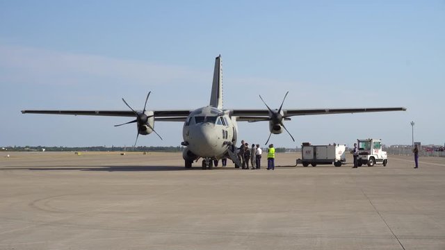  Air Force plane on the runway.