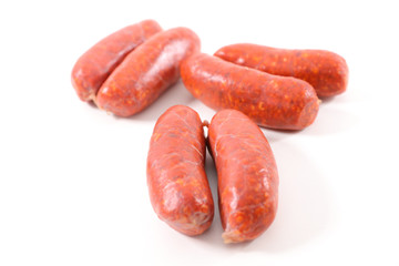 chorizo isolated on white