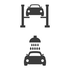 Car service icon on white background.