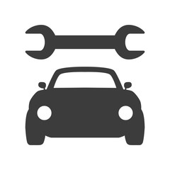 Car service icon on white background.