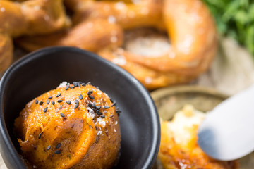 Mangalica Fat Spread with Homemade Bavarian Pretzel