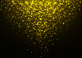 Golden glitter sparkling light bokeh abstract background, Christmas and new year festive vector illustration background