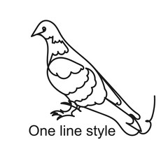 Dove. Bird of the world. Realistic. Sketch. Hand drawing. For your design. One line