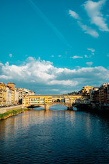 Obraz premium Sunset from the bridge Ponte Vecchio