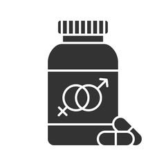 Sex pills for men and women glyph icon