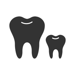 Baby and permanent teeth glyph icon