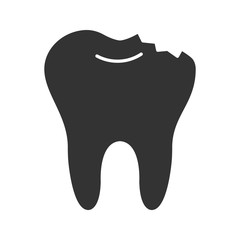 Broken tooth glyph icon