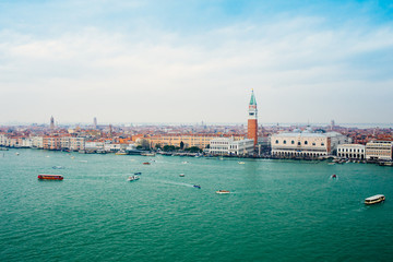 Fototapeta na wymiar Beautiful view on Venice embankment, San Marco square.