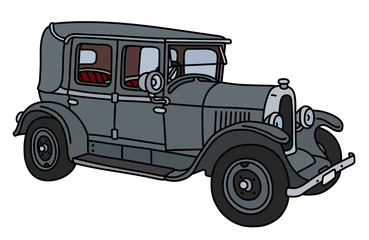 The vintage gray limousine