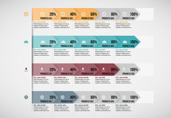 Overlapping Arrow Progress Infograpgic Layout