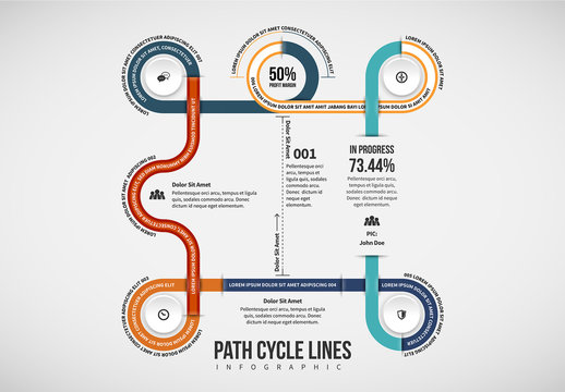 Looping Paths Infographic Layout