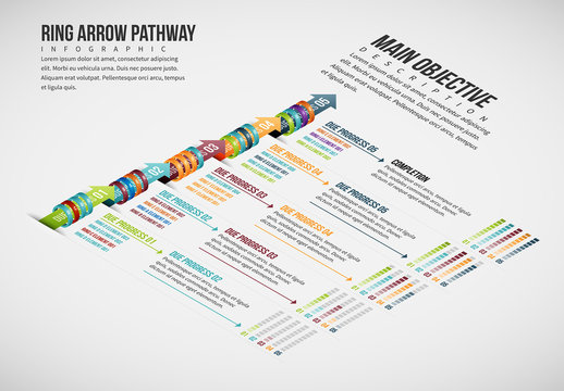 Arrows and Rings Pathway Infographic Layout