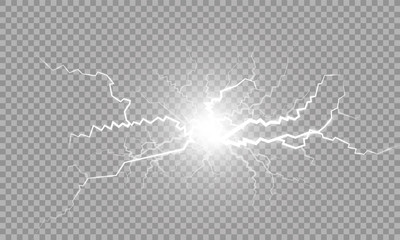 Vector Electricity charge. The effect of electric lighting, abstract techno backgrounds for your design on a blue background. Light and radiance.