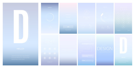 Fototapeta premium Modern UI screen design for mobile app with web icons.