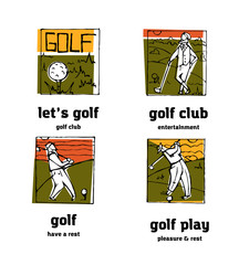 Golf club logo icons set.