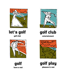 Golf club logo icons set.